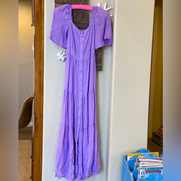 FRNCH Paris NWOT purple prairie maxi dress - Picture 11 of 16